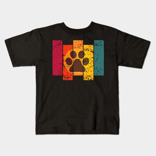 Colourful dog paw Kids T-Shirt by Imutobi